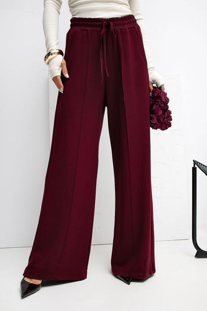 Pantalon femme palazzo jogging en viscose – Lyra rouge | Zachoo