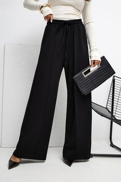 Pantalon femme palazzo jogging en viscose – Lyra noir | Zachoo