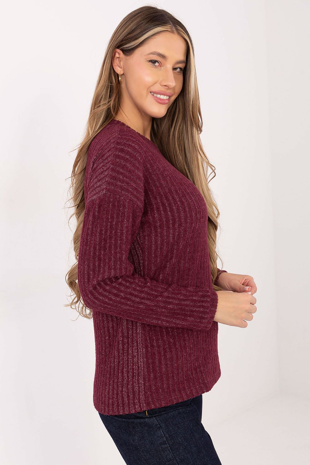 Pull femme côtelé en coton élasthanne – Solenya | Zachoo