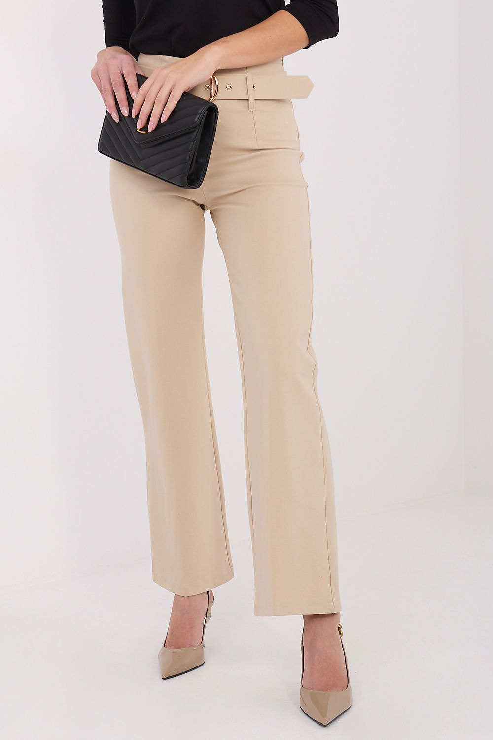 Pantalon femme élégant en viscose – Elenya beige | Zachoo