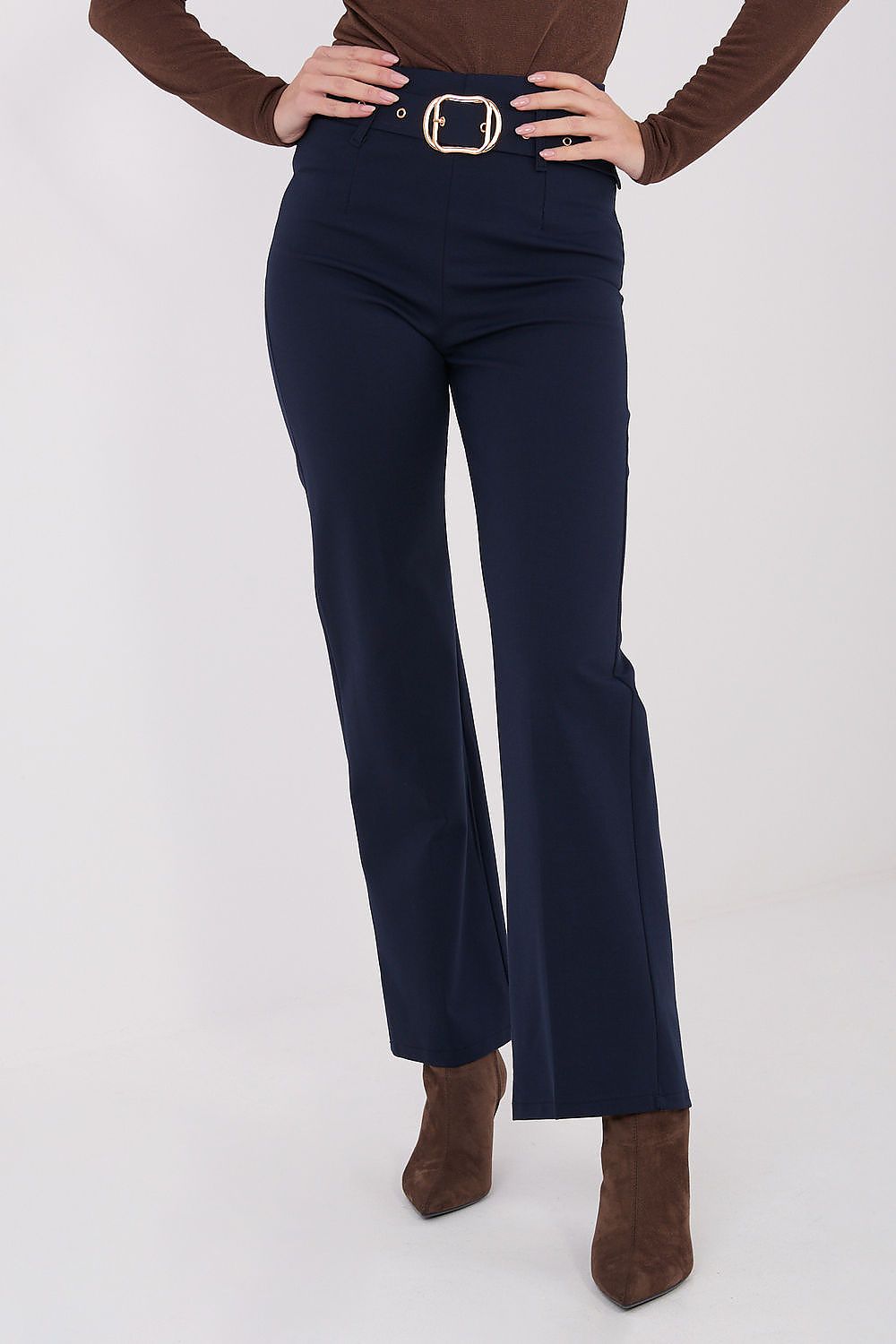 Pantalon femme élégant en viscose – Elenya bleu marine | Zachoo