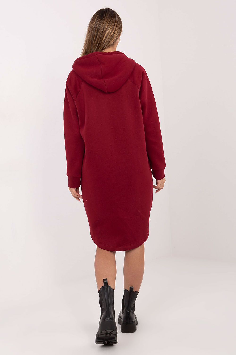 Sweat-shirt femme long en coton élasthanne avec capuche – Amara | Zachoo
