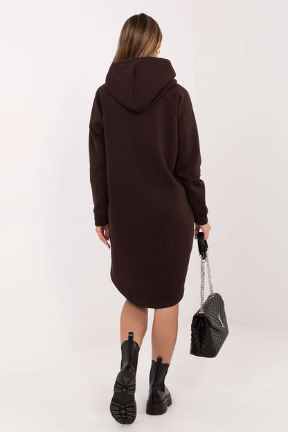 Sweat-shirt femme long en coton élasthanne avec capuche – Amara | Zachoo