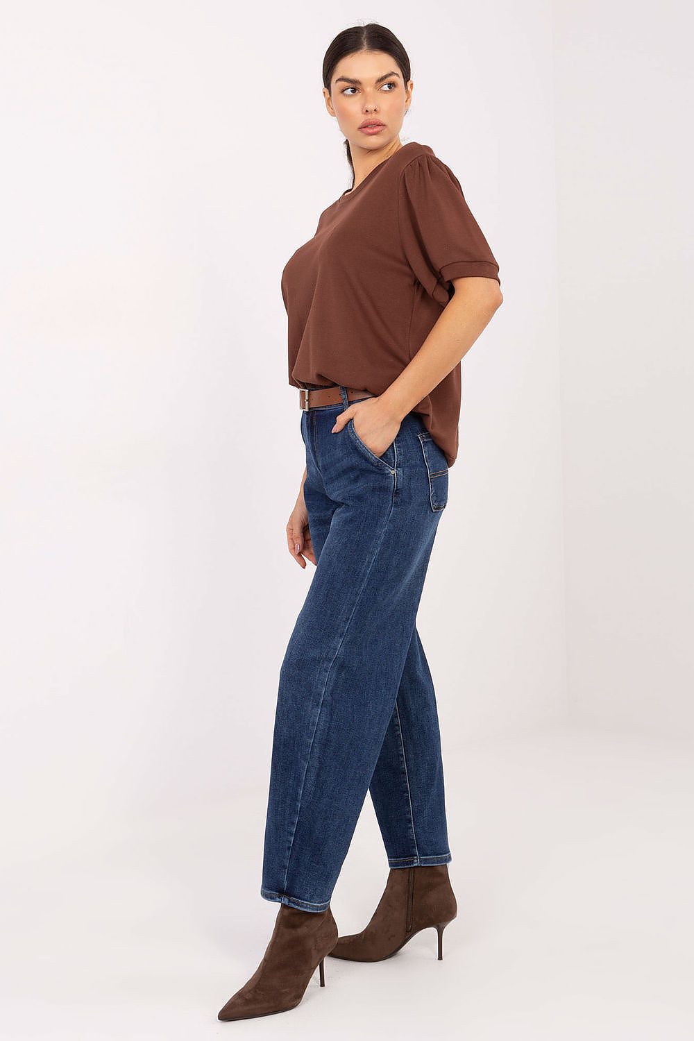Jeans femme en coton taille haute fuselés – Aria | Zachoo