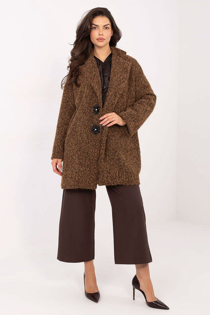 Manteau femme avec broches – Eloria brun universelle | Zachoo