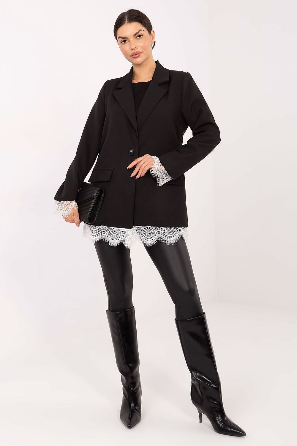Veste femme de costume avec dentelle – Aurelia noir universelle | Zachoo