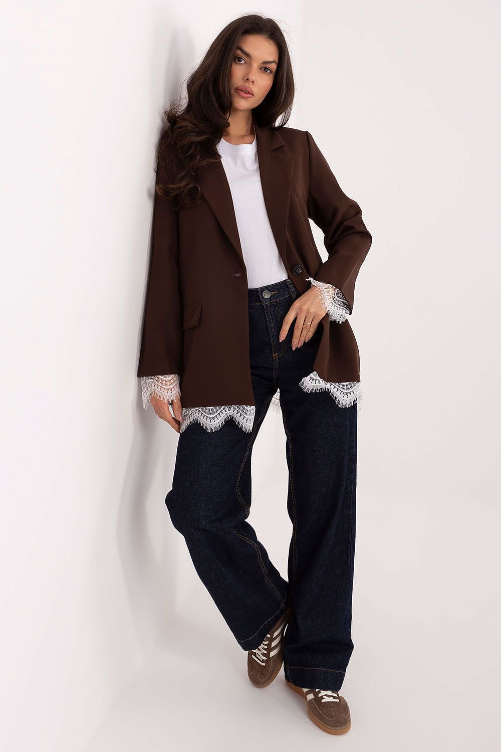 Veste femme de costume avec dentelle – Aurelia | Zachoo