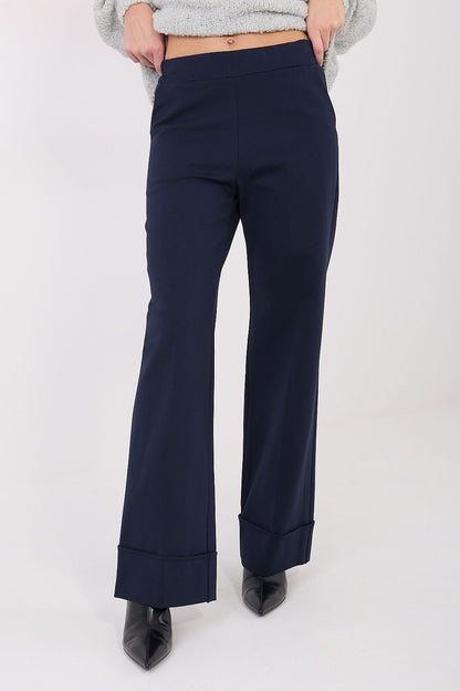 Pantalon femme coupe large en viscose – Serenya bleu marine | Zachoo