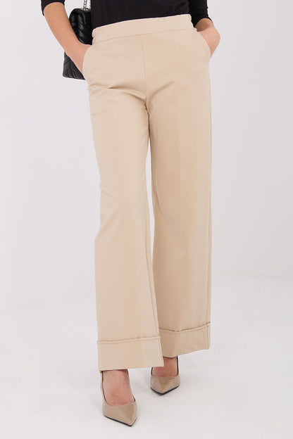 Pantalon femme coupe large en viscose – Serenya beige | Zachoo