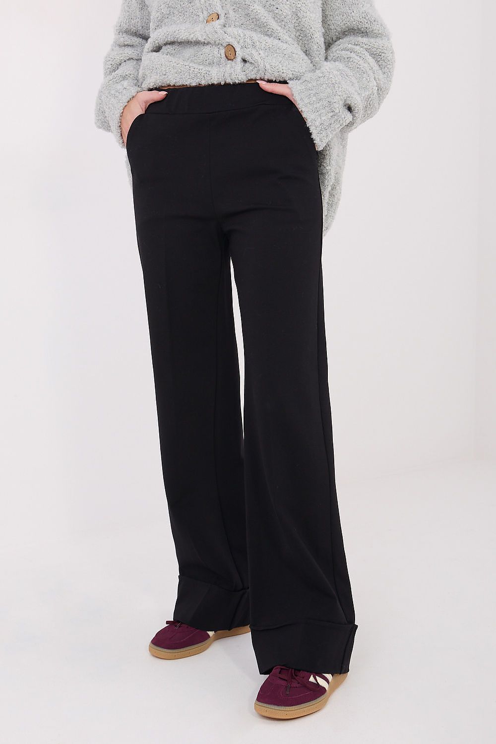 Pantalon femme coupe large en viscose – Serenya noir | Zachoo