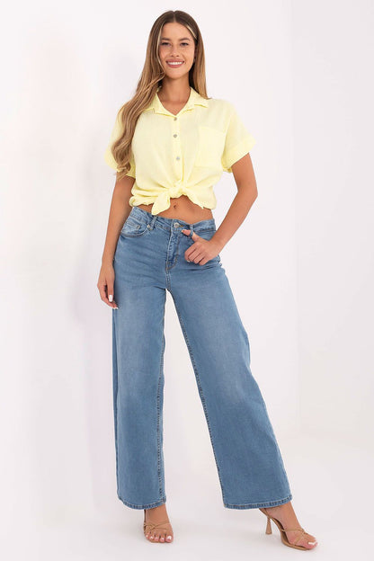 Jeans femme en coton coupe large– Valoria bleu 2 | Zachoo