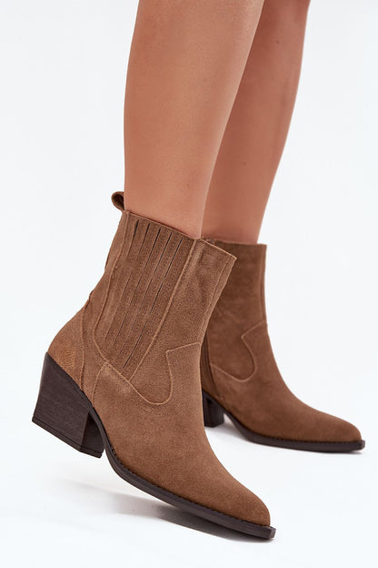 Bottines femme en daim naturel – Suedella brun 2 | Zachoo