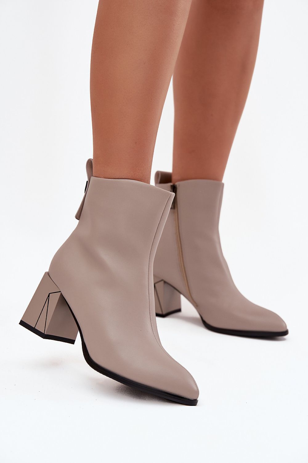 Bottines femme en cuir naturel – Colonnia gris | Zachoo