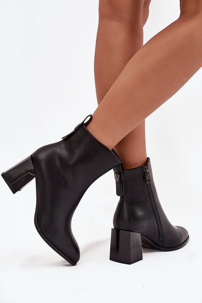 Bottines femme en cuir naturel – Colonnia noir | Zachoo