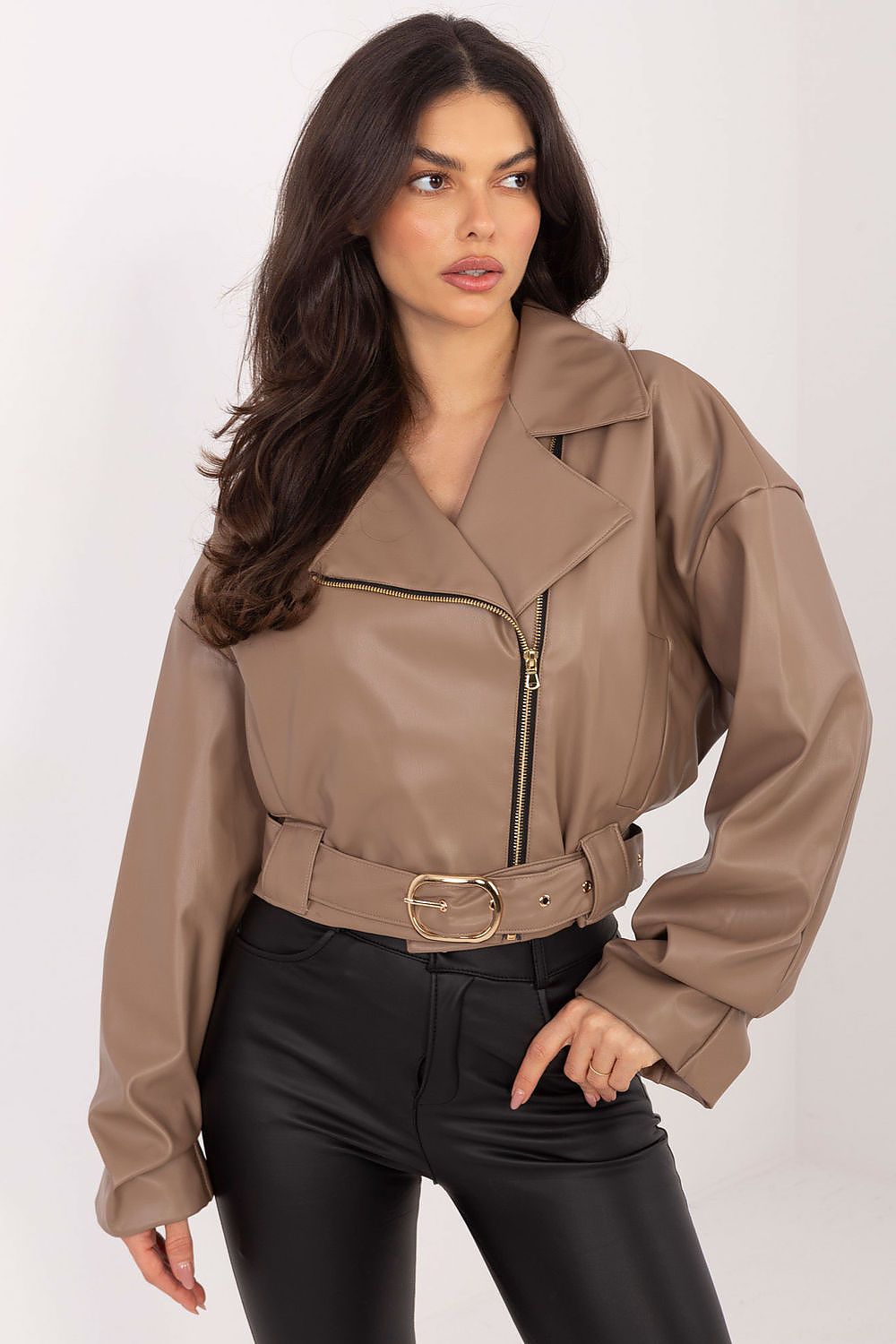 Veste femme en simili cuir – Novara beige 2 universelle | Zachoo