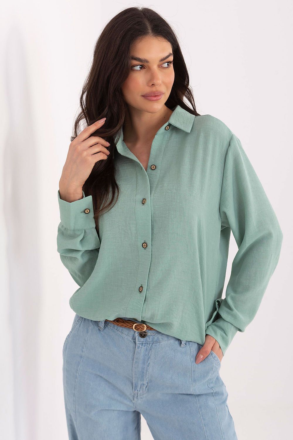 Chemise femme coton – Allongia vert 2 | Zachoo