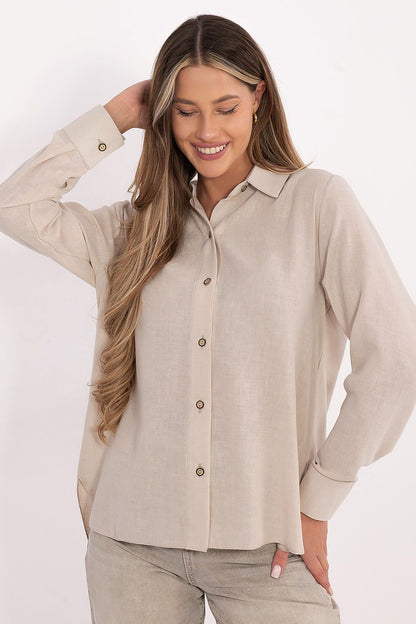 Chemise femme coton – Allongia beige | Zachoo