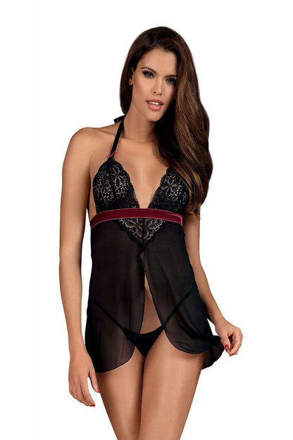 Ensemble nuisette Bellarya deux pièces noir | Zachoo