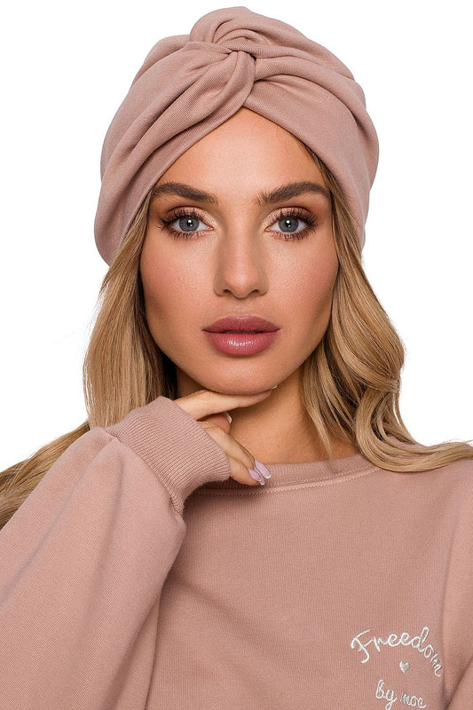 Bonnet turban en coton extensible - Épure rosé universelle | Zachoo