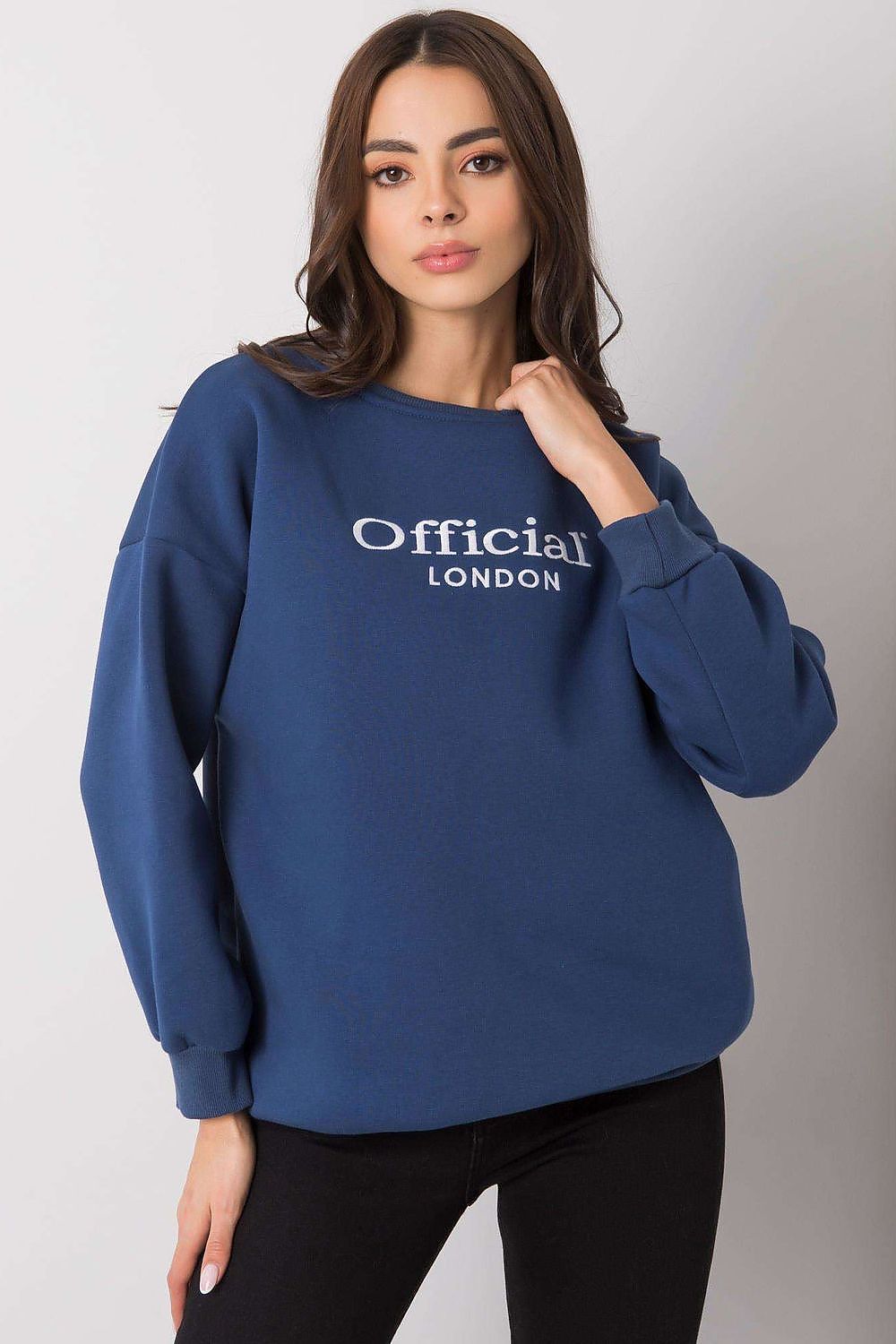 Sweatshirt femme Laruen doux bleu marine | Zachoo