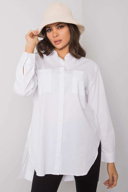 Chemise longue femme coton fluide – Melora blanc universelle | Zachoo