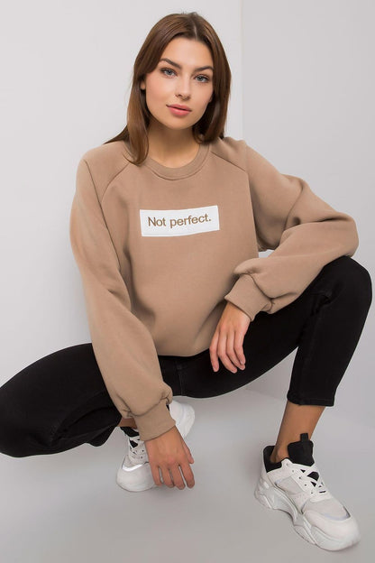 Sweatshirt femme en coton mélangé capuche – Virelyn beige universelle | Zachoo