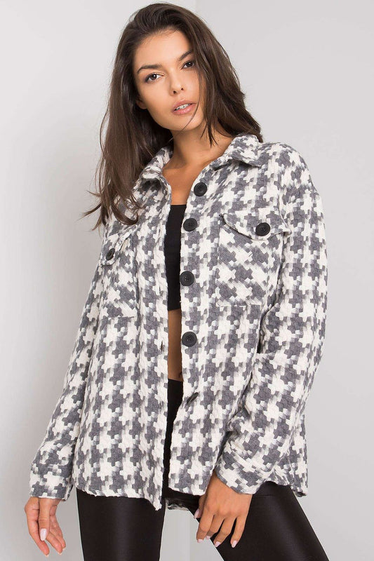 Chemise longue Elmoda structurée gris | Zachoo
