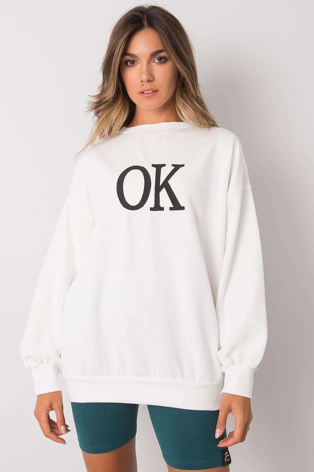 Sweatshirt femme Orsaria côtelé beige | Zachoo