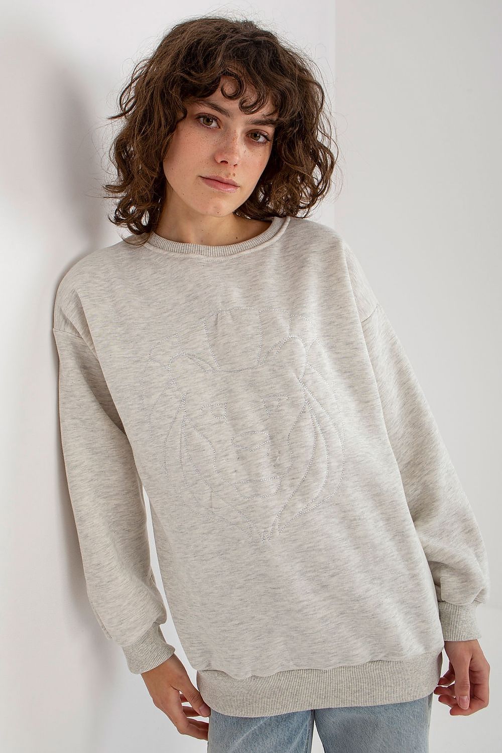Sweatshirt Nuvarya Glow gris universelle | Zachoo