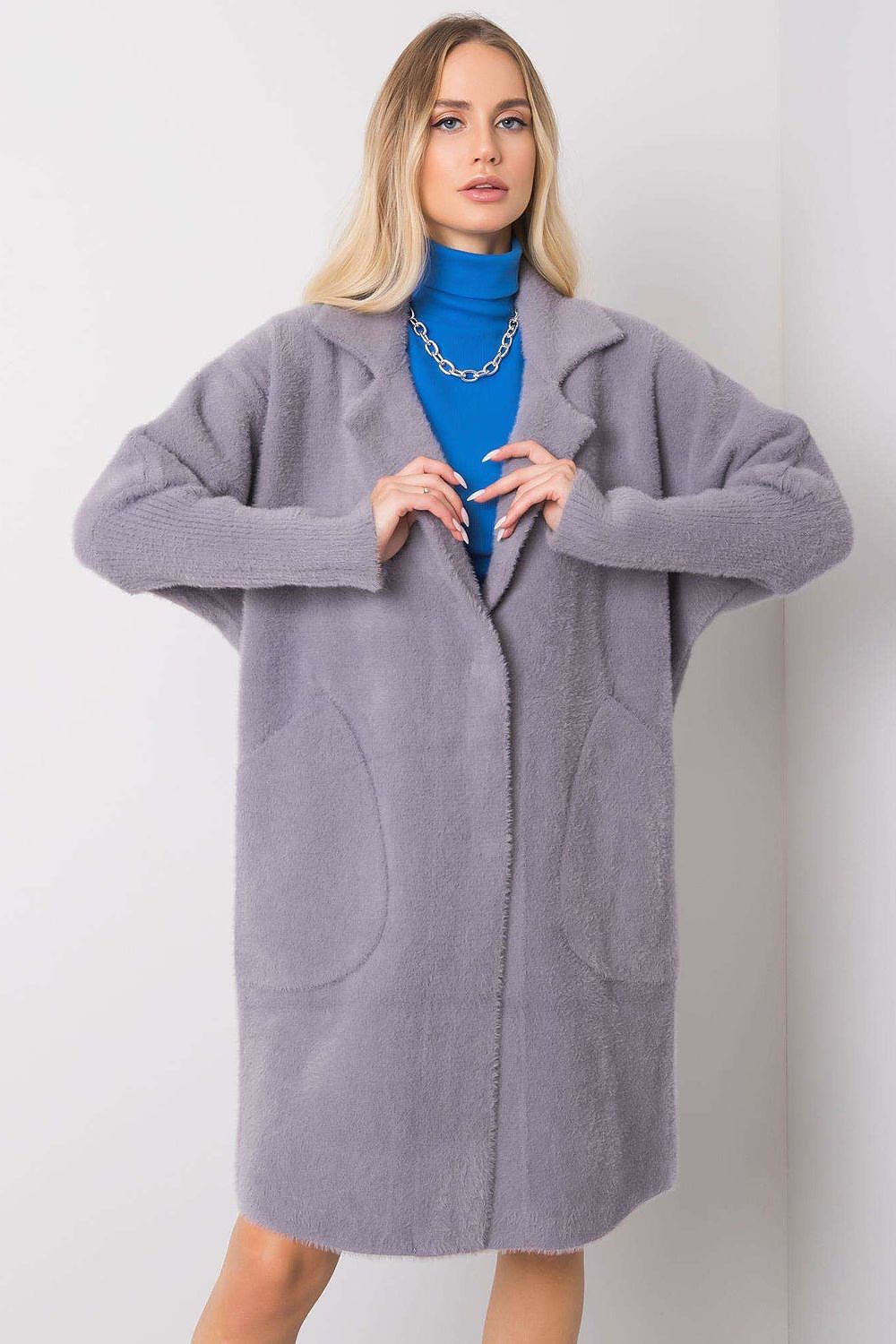 Manteau femme mi-long en laine et angora – Solène | Zachoo