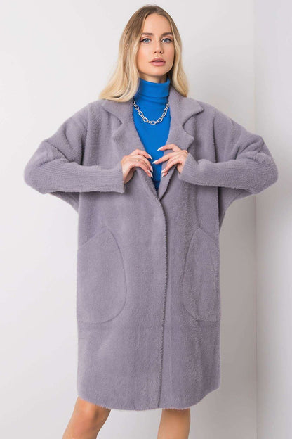 Manteau femme mi-long en laine et angora – Solène | Zachoo