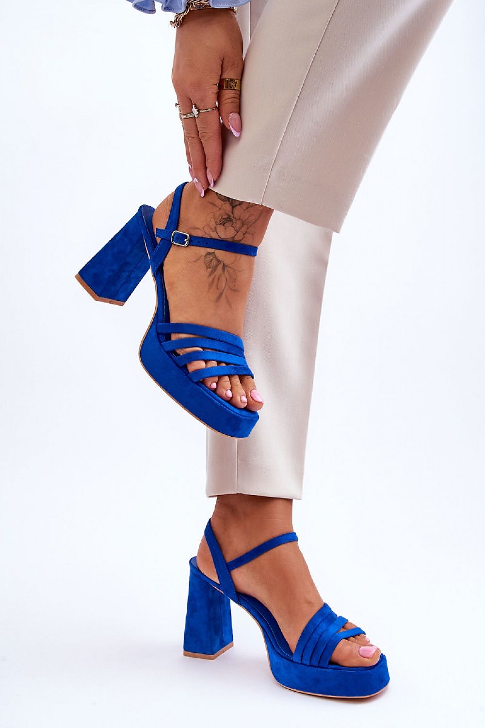 Sandales à talons Élan Sophistiqué bleu | Zachoo