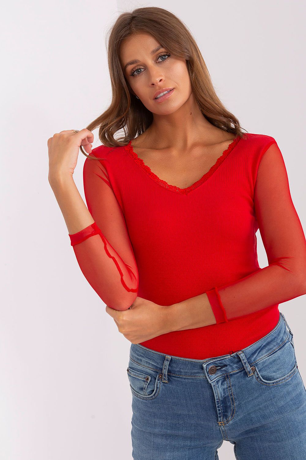 Chemisier femme en coton côtelé – Nevalune rouge | Zachoo