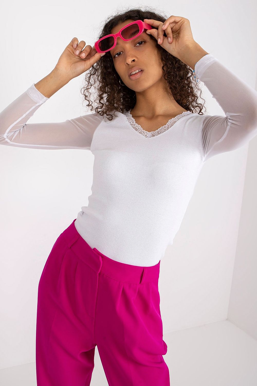 Chemisier femme en coton côtelé – Nevalune blanc | Zachoo