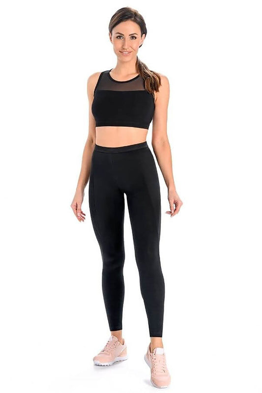 Leggings longs en coton extensible avec maintien optimal.