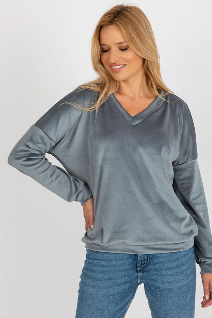 Sweatshirt femme velours - Solena bleu universelle | Zachoo