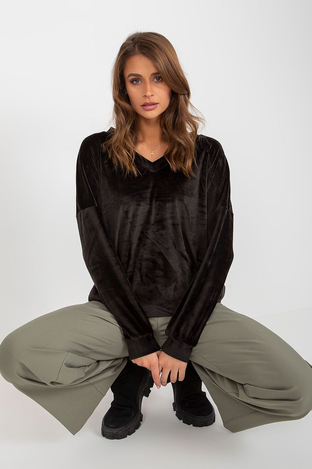 Sweatshirt femme velours - Solena | Zachoo