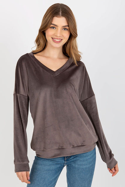 Sweatshirt femme velours - Solena gris universelle | Zachoo