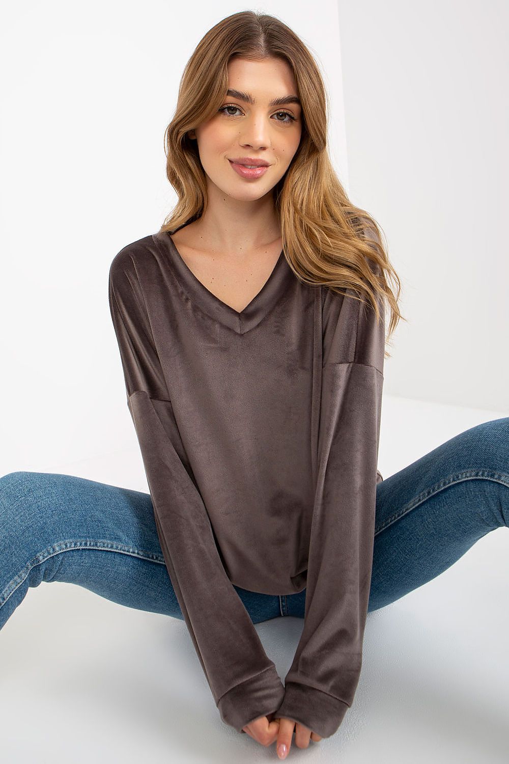 Sweatshirt femme velours - Solena | Zachoo