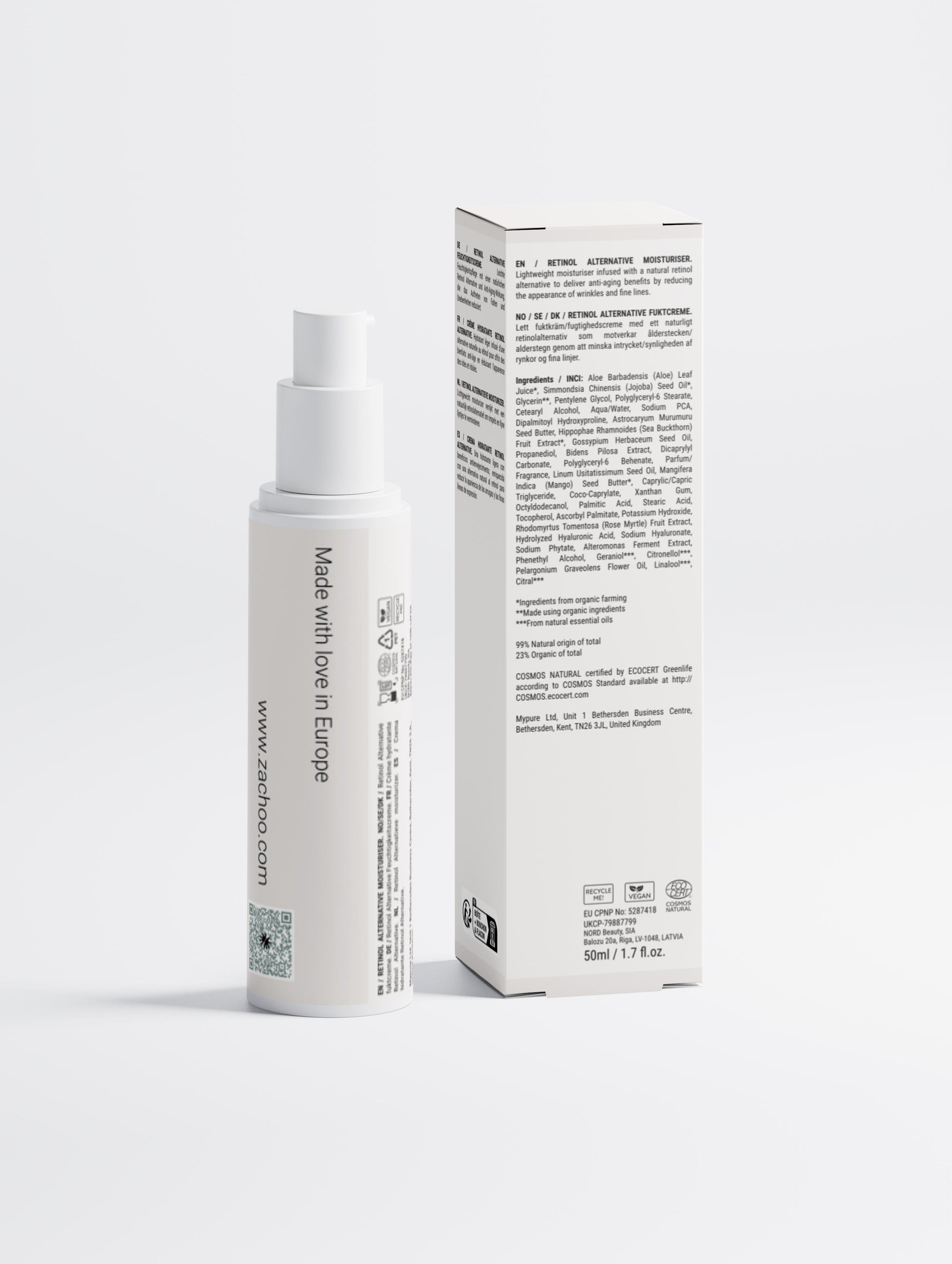 Crème Anti‑Âge Sans Rétinol – Rides, Fermeté & Éclat – Bidens Pilosa – 50 ml | Zachoo