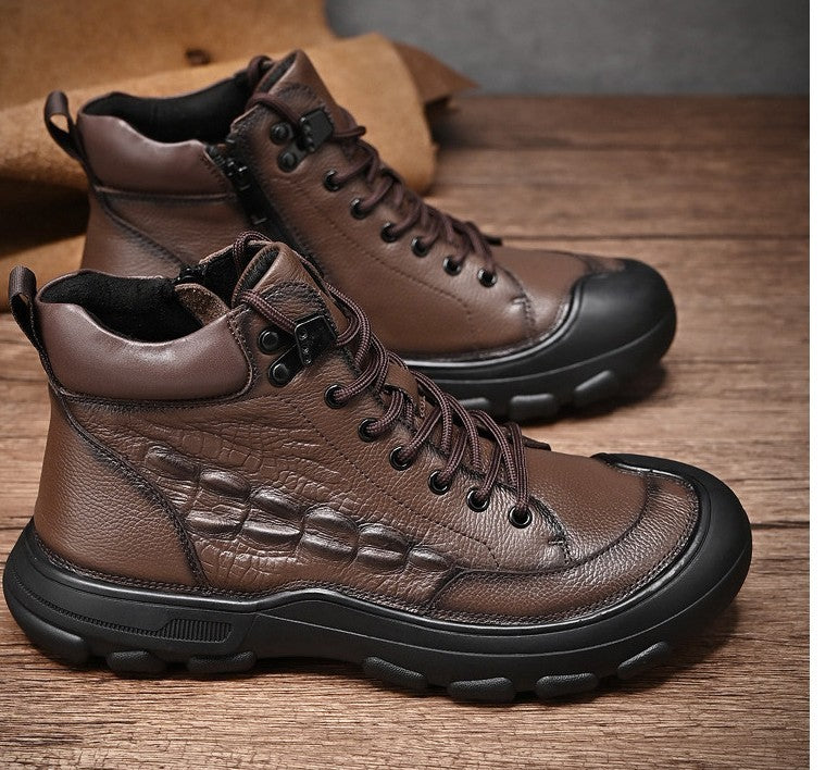 Bottines en cuir anti-dérapantes