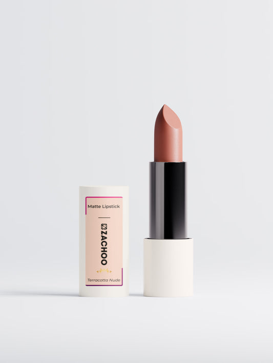 Rouge à Lèvres Mat Velours – Terracotta Nude – Hydratation & Confort – Pigments Naturels – 4 g | Zachoo