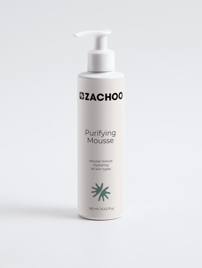 Mousse Nettoyante Purifiante – Peaux Mixtes à Grasses – 98 % Naturel - 190 ml | Zachoo