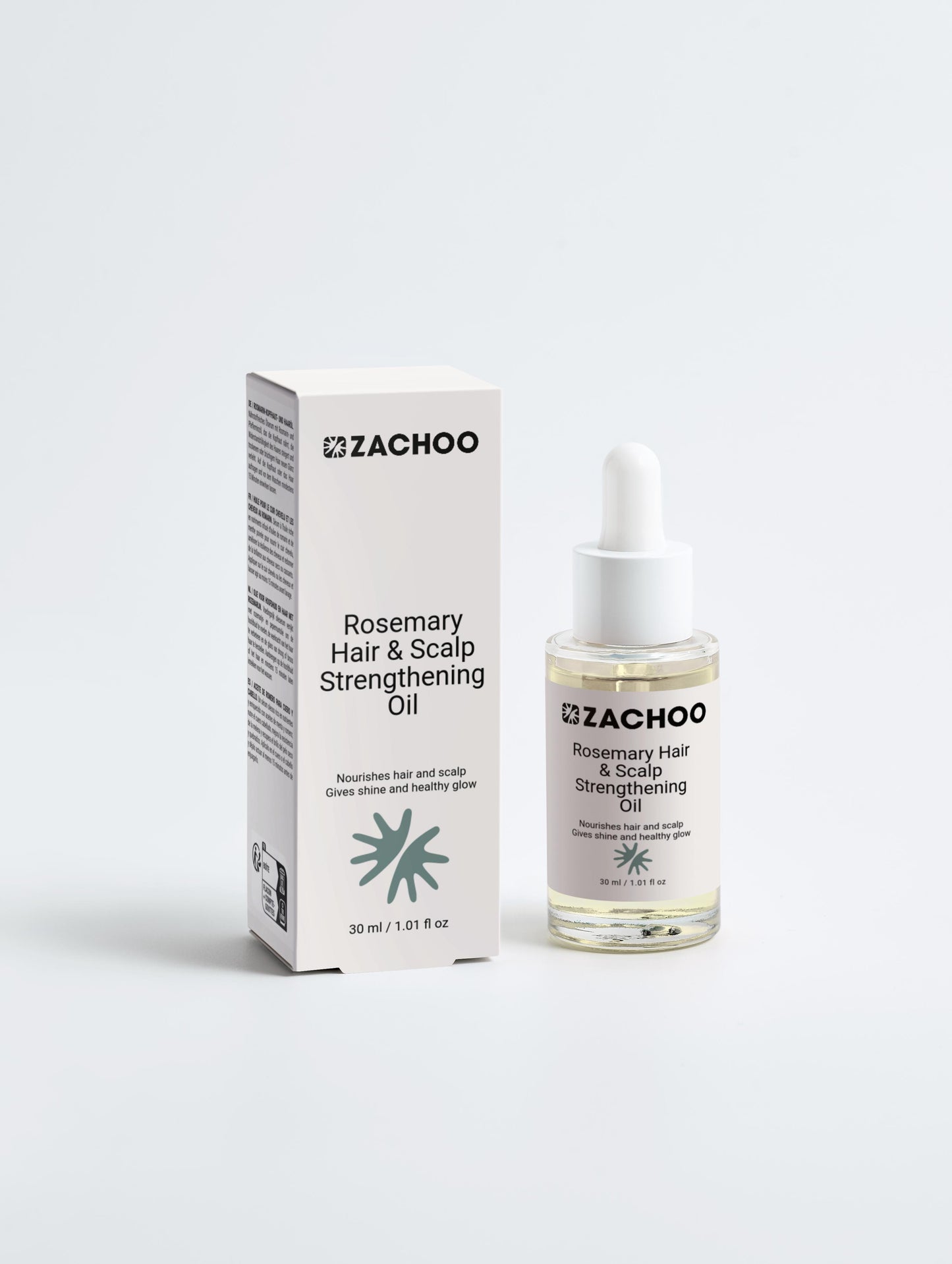 Huile Cheveux & Cuir Chevelu Fortifiante - 100% Naturelle & Bio - Romarin & Menthe Poivrée - Certifiée Ecocert | Zachoo