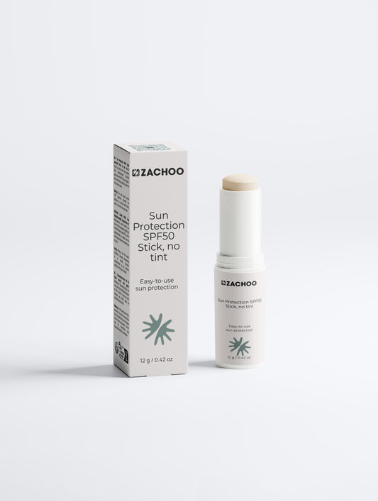 Stick Solaire Minéral SPF50 – Haute Protection UVA/UVB – Visage & Zones Sensibles - Sans Teinte – Certifié Ecocert | Zachoo