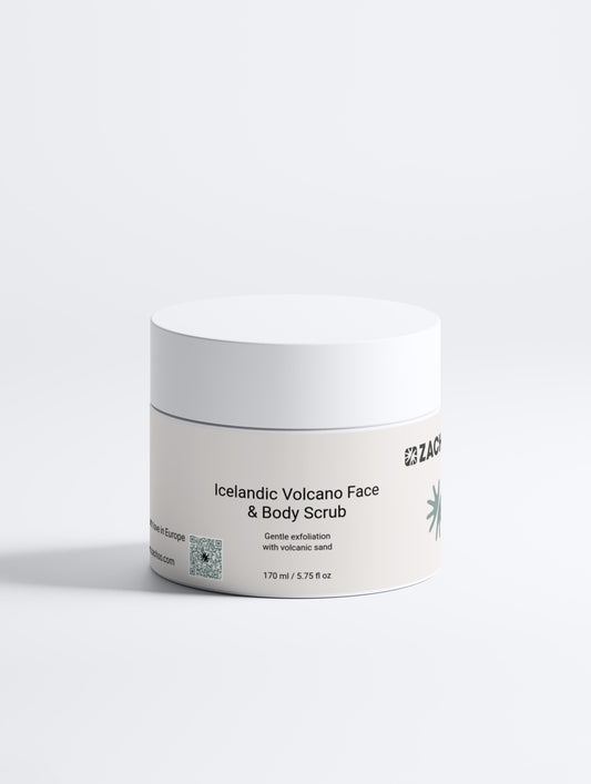 Gommage Visage & Corps à la Cendre Volcanique d’Islande – Exfoliation Douce & Éclat – Certifié Ecocert – 170 ml | Zachoo