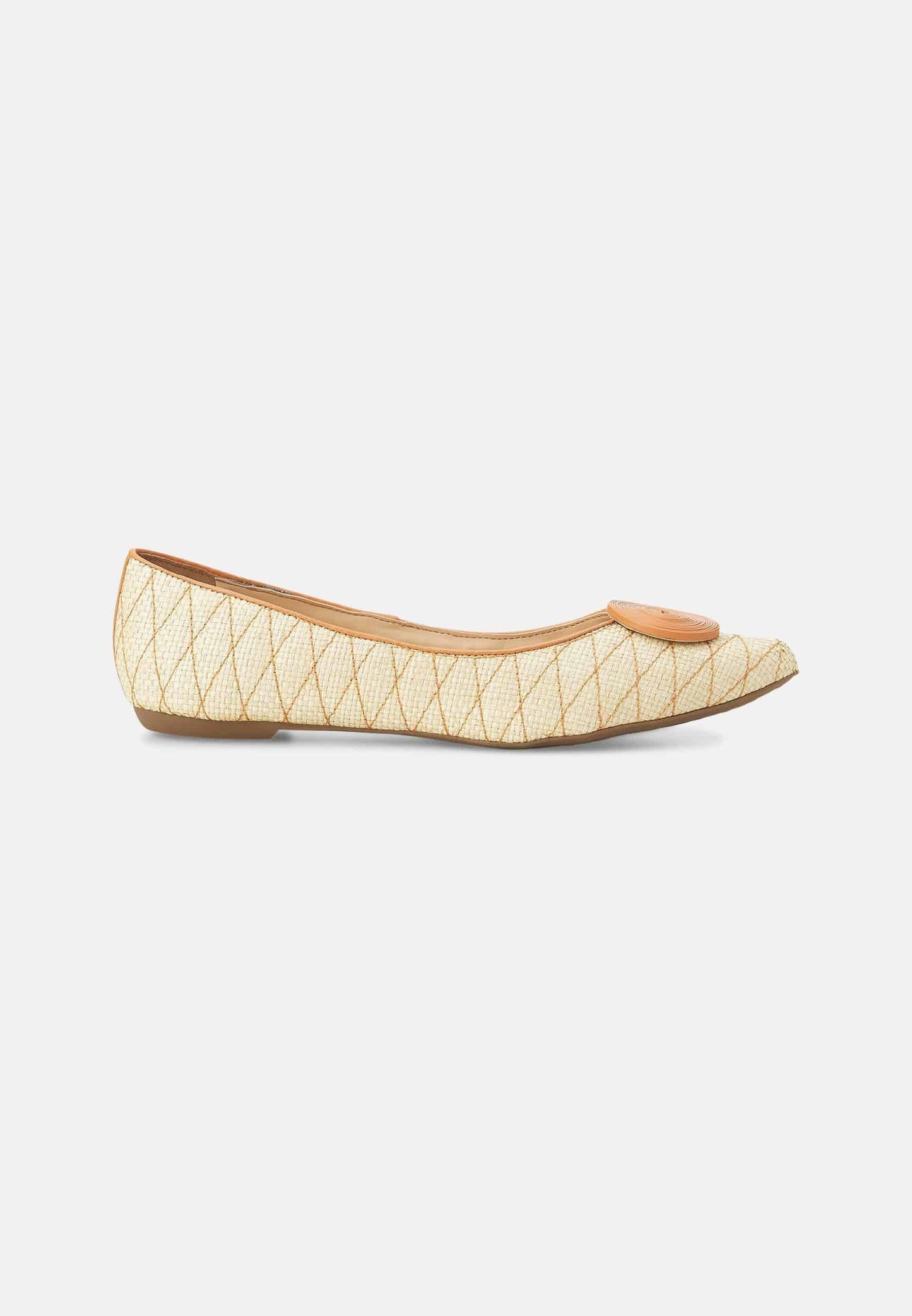 Ballerine femme en cuir et raphia – Coralia | Zachoo