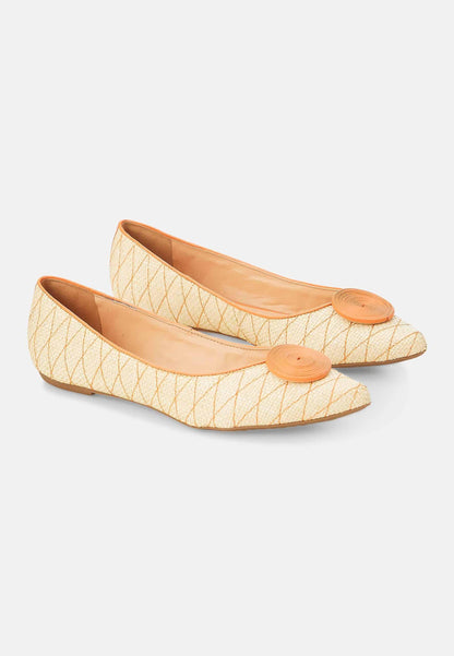 Ballerine femme en cuir et raphia – Coralia | Zachoo