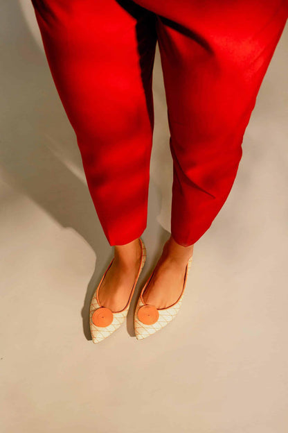 Ballerine femme en cuir et raphia – Coralia | Zachoo