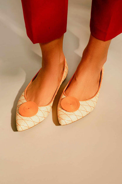 Ballerine femme en cuir et raphia – Coralia | Zachoo